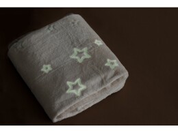 Noname Плед из флиса Новогодний светящийся, бежевый