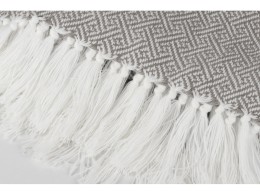 Noname Плед акриловый Tassel с белой бахромой, бежевый