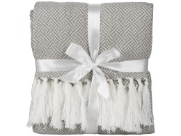 Noname Плед акриловый Tassel с белой бахромой, бежевый