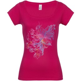 Принтэссенция Футболка женская Vibrance, темно-розовая (фуксия)