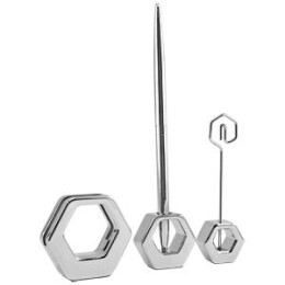 Happy gifts Набор настольный "Гайка": подставка для визиток, авторучка на подставке и клип