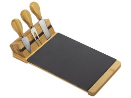 Noname Набор для сыра из сланцевой доски и ножей Bamboo collection "Taleggio"
