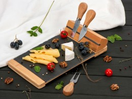 Noname Набор для сыра из сланцевой доски и ножей Bamboo collection "Taleggio"