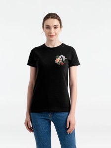 CoolColor Футболка женская «Цветочная азбука: А», черная