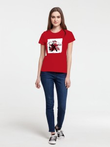 CoolColor Футболка женская Carmen and Carwoman, красная