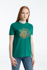 CoolColor Футболка «Узор», зеленая