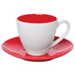 Happy gifts Набор подарочный CHERRYFAIRE: шарф, чайная пара, коробка, стружка, красный