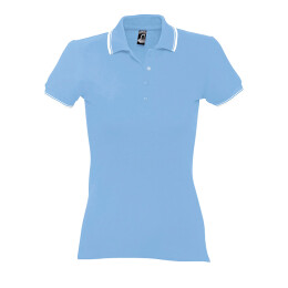 Textile Поло "Practice Women" голубой с белым_S, 100% х/б, 270г/м2