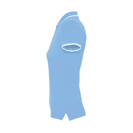 Textile Поло "Practice Women" голубой с белым_S, 100% х/б, 270г/м2