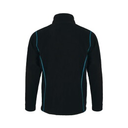 Textile Толстовка "Nova Men", черная с ярко-голубым_L, 100% полиэстер, флис, 200г/м2