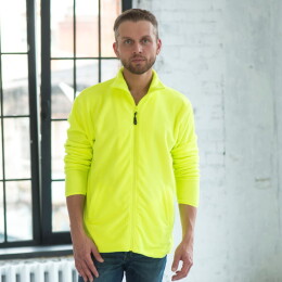 Textile Толстовка мужская флисовая "COPENHAGEN" ,желтый неон, S, 100% полиэстер, 185 г/м2