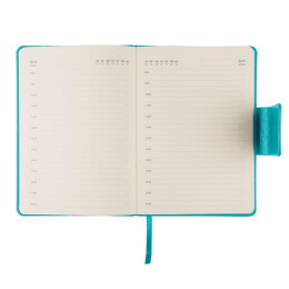 Happy gifts Ежедневник недатированный Stevie, А5, бирюзовый, кремовый блок, без обреза
