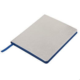 Happy gifts Ежедневник недатированный Arti, B6+, серебристый, блок в клетку, синий обрез