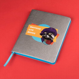 Happy gifts Ежедневник недатированный Arti, B6+, серебристый, блок в клетку, синий обрез