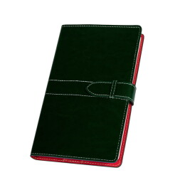 Happy gifts Ежедневник-портфолио недатированный Holder, А5, зеленый/красный, кремовый блок, без обреза