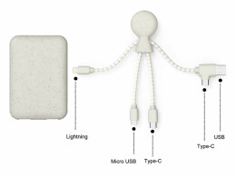 Xoopar Портативное зарядное устройство BioPack c кабелем Mr. Bio, 5000 mAh
