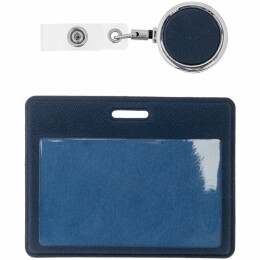 сделано в России Чехол для карточки с ретрактором Devon, синий