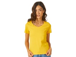 US Basic Футболка "Heavy Super Club" женская с V-образным вырезом, золотисто-желтый