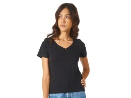 US Basic Футболка "Heavy Super Club" женская с V-образным вырезом, черный