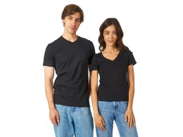 US Basic Футболка "Heavy Super Club" женская с V-образным вырезом, черный