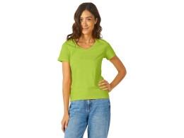 US Basic Футболка "Heavy Super Club" женская с V-образным вырезом, зеленое яблоко