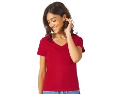 US Basic Футболка "Heavy Super Club" женская с V-образным вырезом, красный