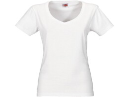 US Basic Футболка "Heavy Super Club" женская с V-образным вырезом, белый