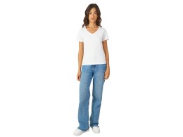 US Basic Футболка "Heavy Super Club" женская с V-образным вырезом, белый