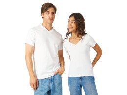 US Basic Футболка "Heavy Super Club" женская с V-образным вырезом, белый