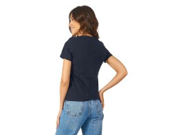 US Basic Футболка "Heavy Super Club" женская с V-образным вырезом, темно-синий