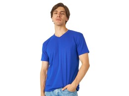 US Basic Футболка "Heavy Super Club" мужская с V-образным вырезом, кл. синий