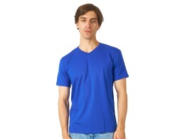 US Basic Футболка "Heavy Super Club" мужская с V-образным вырезом, кл. синий