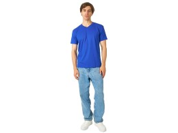 US Basic Футболка "Heavy Super Club" мужская с V-образным вырезом, кл. синий