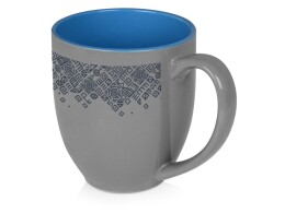- Кружка керамическая «Gracy» 450мл, серый/голубой