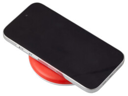 - Беспроводное зарядное устройство со встроенным кабелем 2-в-1 "Disc", красный