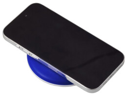 - Беспроводное зарядное устройство со встроенным кабелем 2-в-1 "Disc", синий