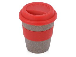 - Стакан с силиконовой крышкой "Cafe", красный