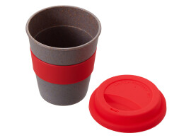 - Стакан с силиконовой крышкой "Cafe", красный