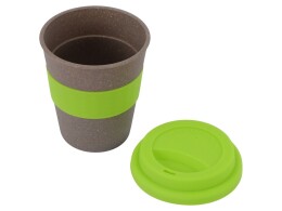 - Стакан с силиконовой крышкой "Cafe", зеленое яблоко