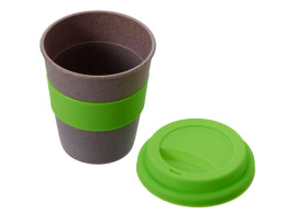 - Стакан с силиконовой крышкой "Cafe", зеленое яблоко