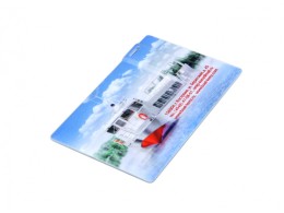 - USB 2.0- флешка на 16 Гб в виде пластиковой карты с полностью выдвижным чипом