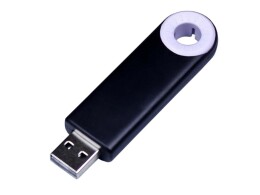 - USB-флешка промо на 64 Гб прямоугольной формы, выдвижной механизм, белый