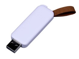 - USB-флешка промо на 64 Гб прямоугольной формы, выдвижной механизм, белый