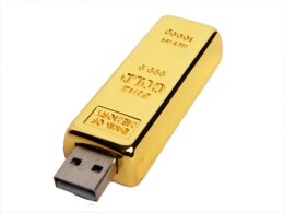 - USB-флешка на 32 Гб в виде слитка золота, золотой