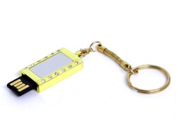 - USB 2.0- флешка на 8 Гб Кулон с кристаллами и мини чипом