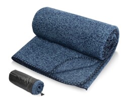 - Плед вязаный Blend в чехле, синий