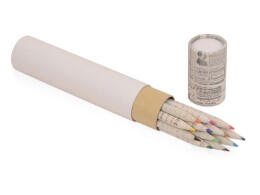 - Набор цветных карандашей из "газетной бумаги" в тубе "News", 12шт.