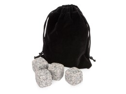 - Камни для виски «Gentleman» в бархатном мешочке, 4 шт, серый