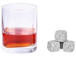 - Камни для виски «Gentleman» в бархатном мешочке, 4 шт, серый