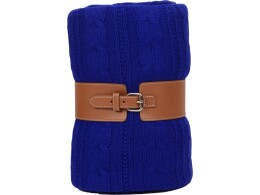 - Плед акриловый Braid NEW, темно-синий